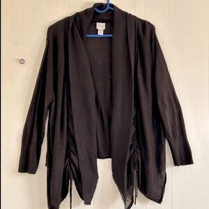 CHICO’S Chico’s Lightweight Office Soft Brown Long Sleeve Open Cardigan Size XL.